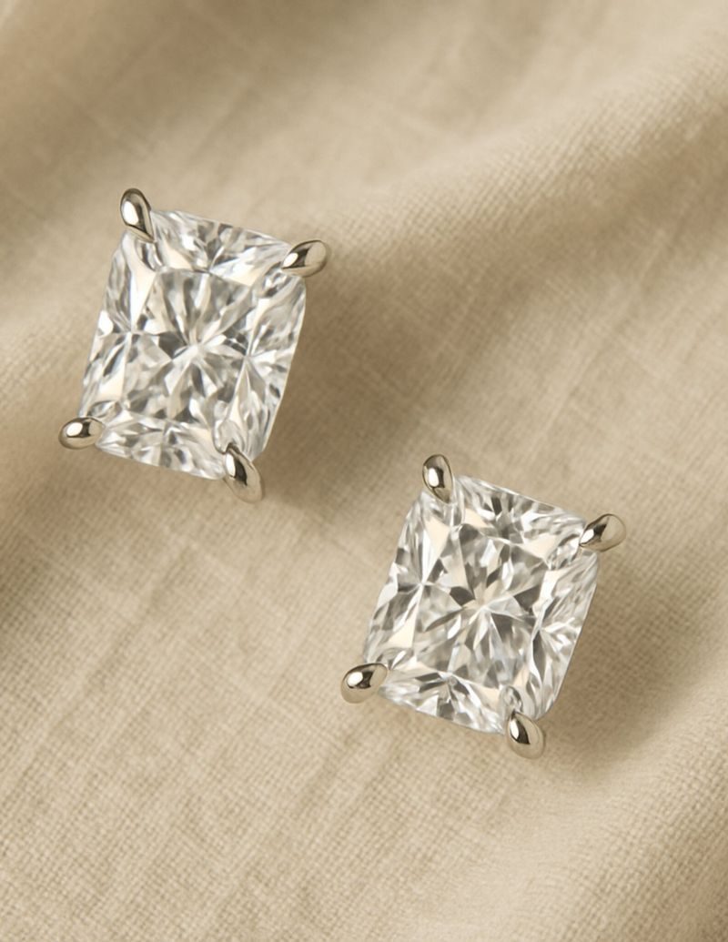 Cushion Cut Studs