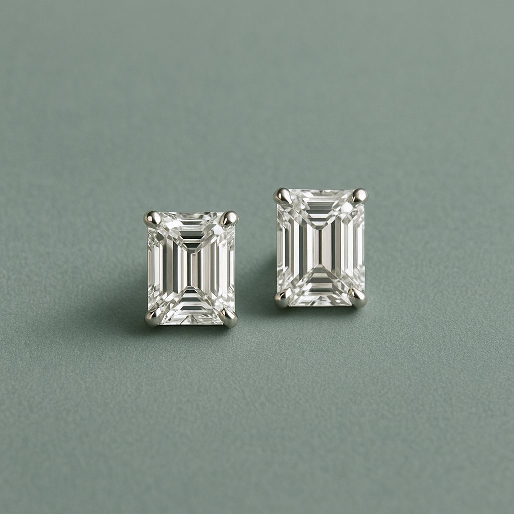 Emerald Cut Studs