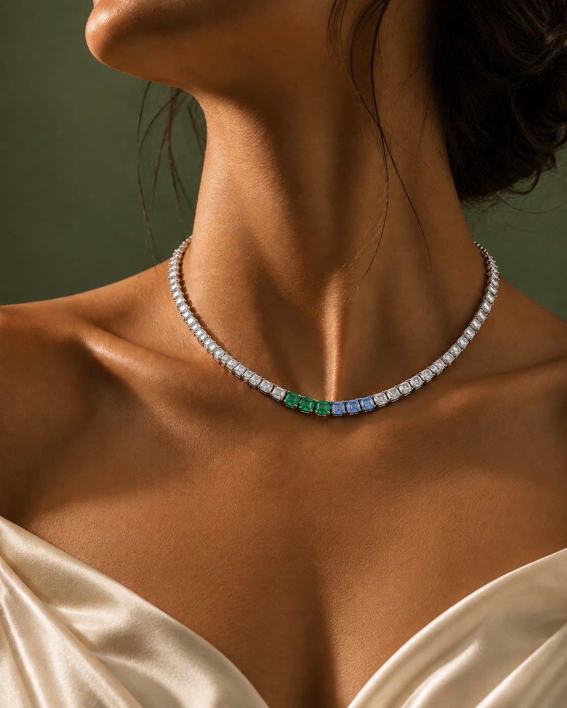 Jardin Tennis Necklace worn