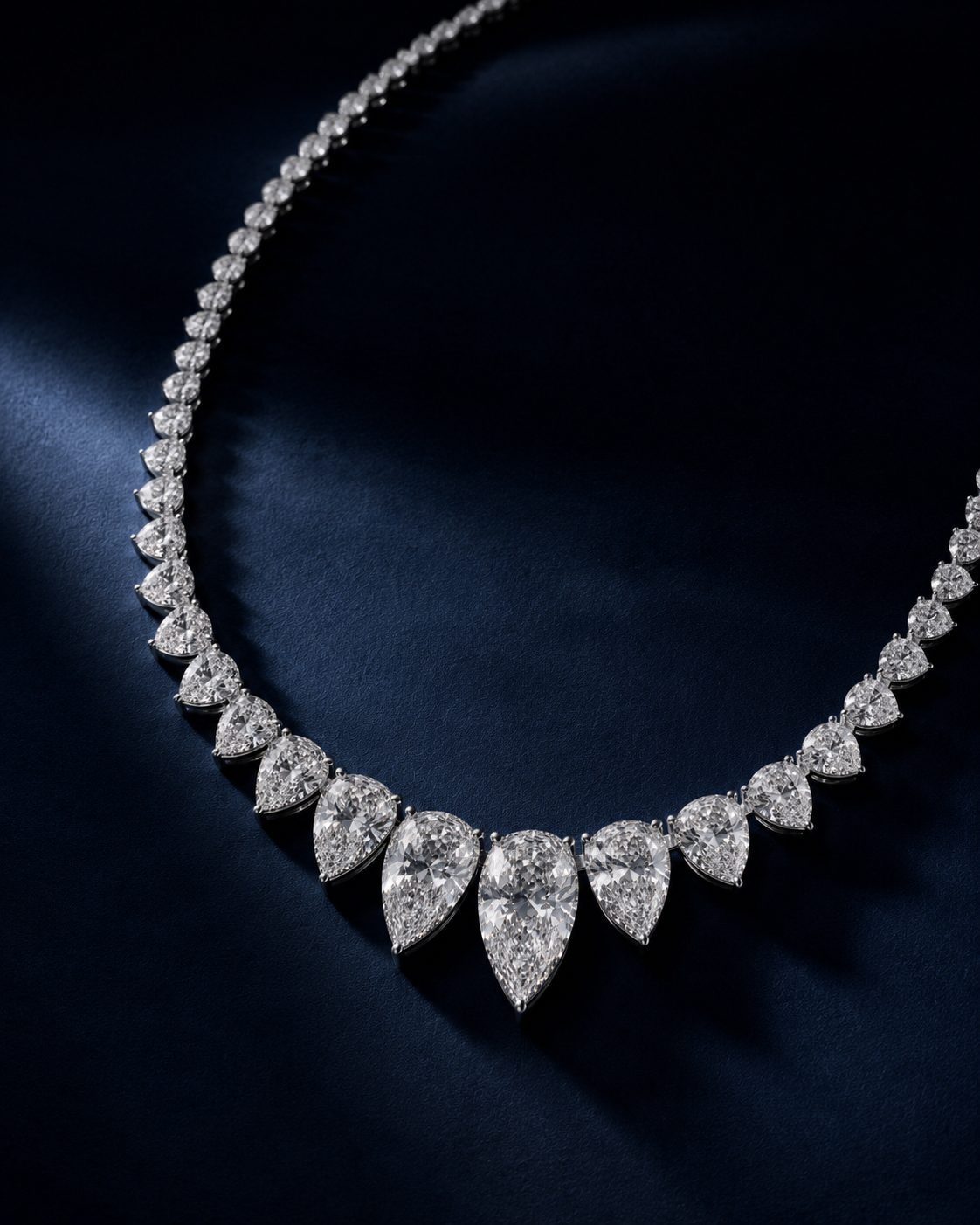 Graduated Pear Diamond Necklace
